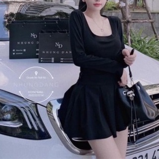 Áo Cổ Vuông Tay Dài