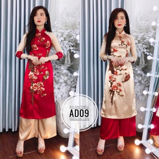 Hc- set áo dài cách Tân bigsize- sẵn đỏ