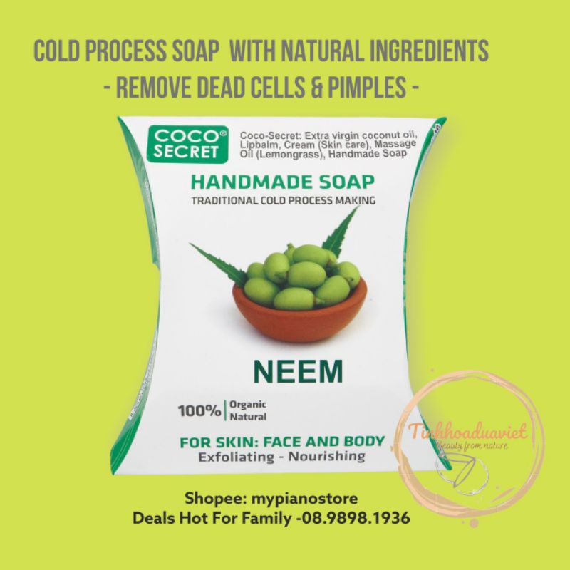 [Sale - 2023] Set 10 bánh Xà bông Coco Secret dưỡng ẩm tẩy tế bào phương pháp Nguội không thêm bột màu - màu nước | BigBuy360 - bigbuy360.vn