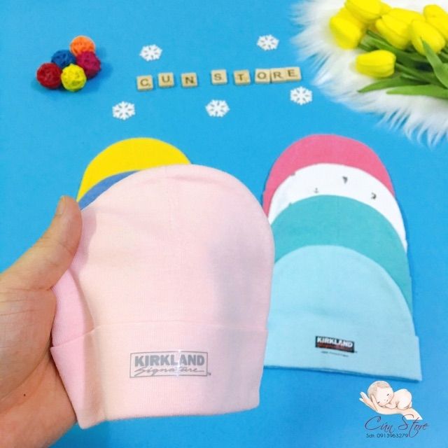 Mũ sơ sinh cotton 2 lớp cho bé trai, gái/nhiều mẫu
