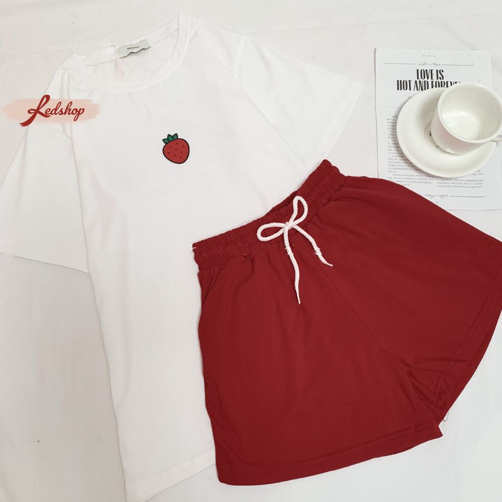 Quần đùi short thun mặc nhà cạp chun co dãn tốt phong cách Hàn Quốc Red Shop 25714