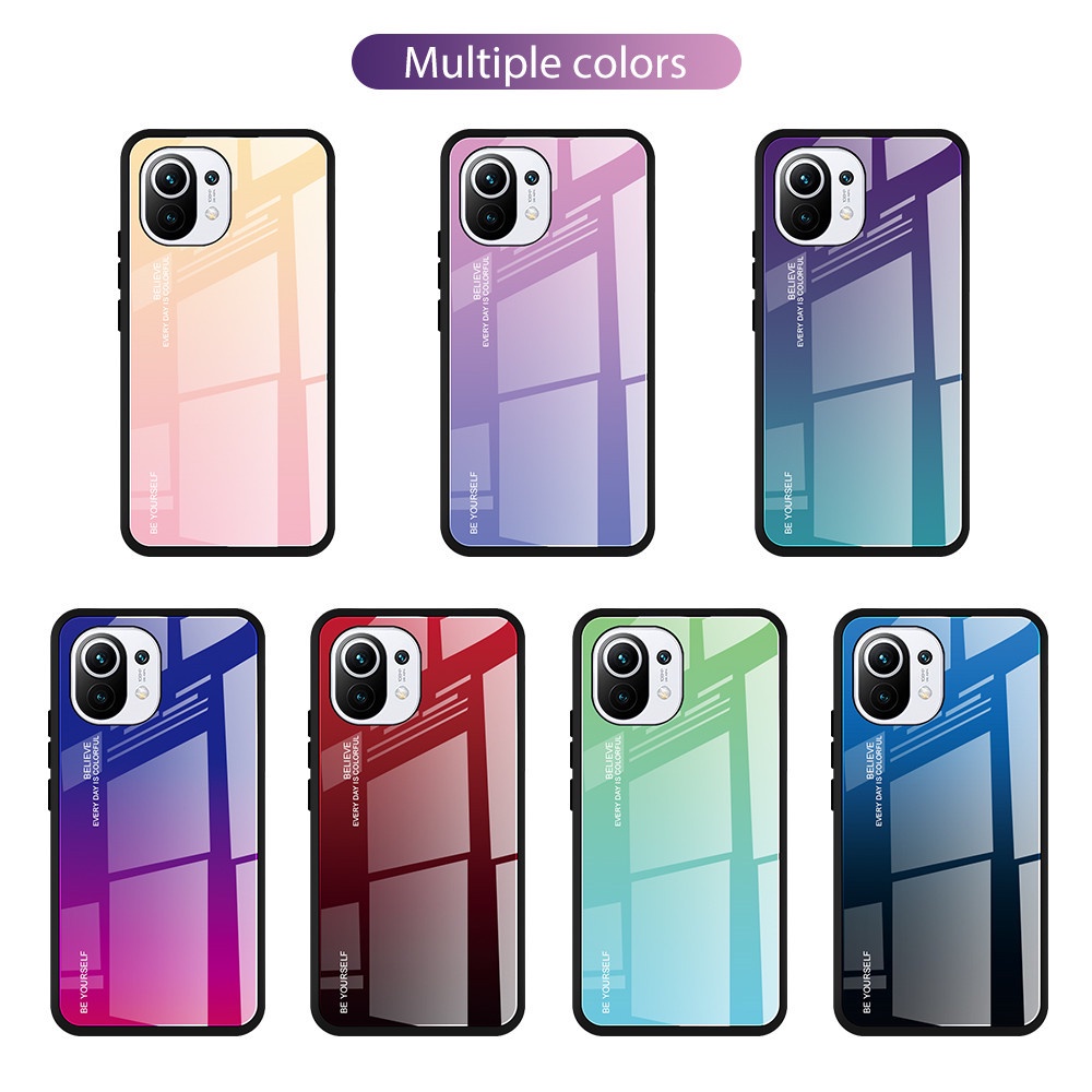 Ốp điện thoại màu gradient cho Xiaomi 11 Lite 11 5G NE Mi 11Lite 11 Ultra Pro Mi 11 Lite 11T Pro 12 12X Mi11 Mi12
