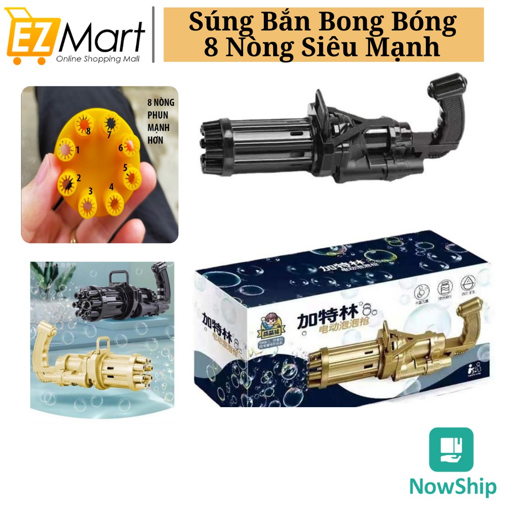 Súng Bắn Bong Bóng 8 Nòng Siêu Mạnh