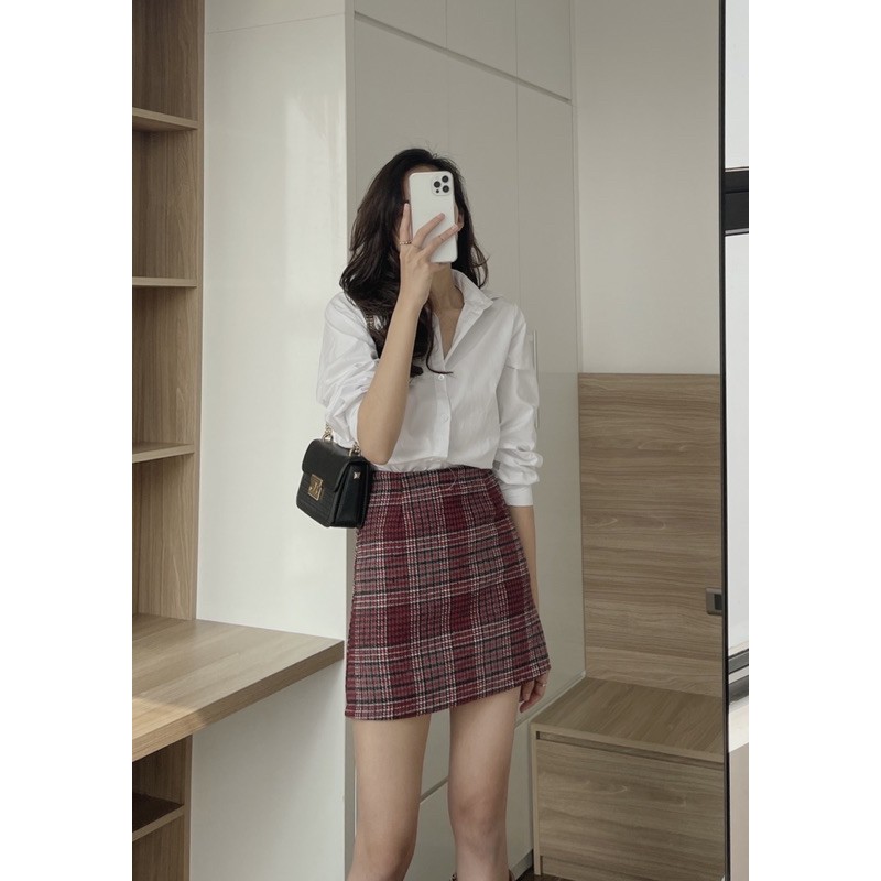 [Mã WASKT250K hoàn 15% tối đa 30k xu đơn 50K] chân váy dạ kẻ 4430 | BigBuy360 - bigbuy360.vn