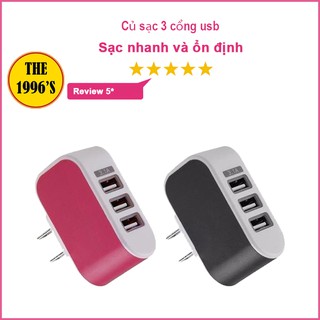 [GIÁ TỐT] CỦ SẠC ĐIỆN THOẠI ĐA NĂNG 3 CỔNG USB