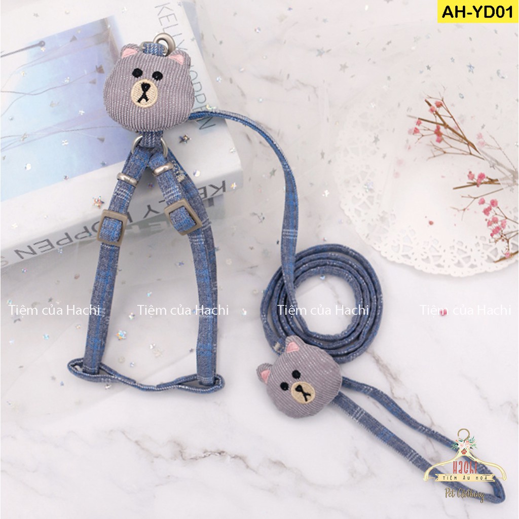 Yếm dắt hình gấu siêu dễ thương cho thú cưng