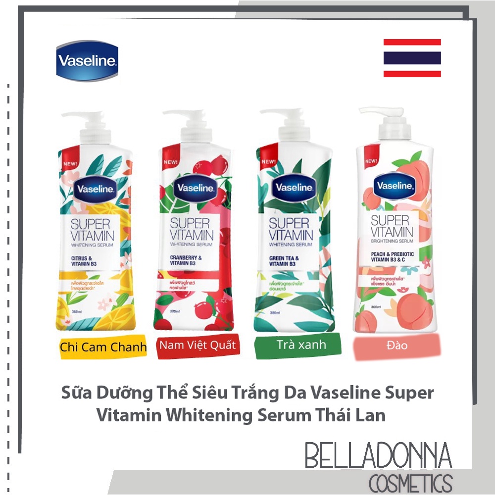 Sữa Dưỡng Thể Siêu Trắng Da Vaseline Super Vitamin Whitening Serum Thái Lan 380ml