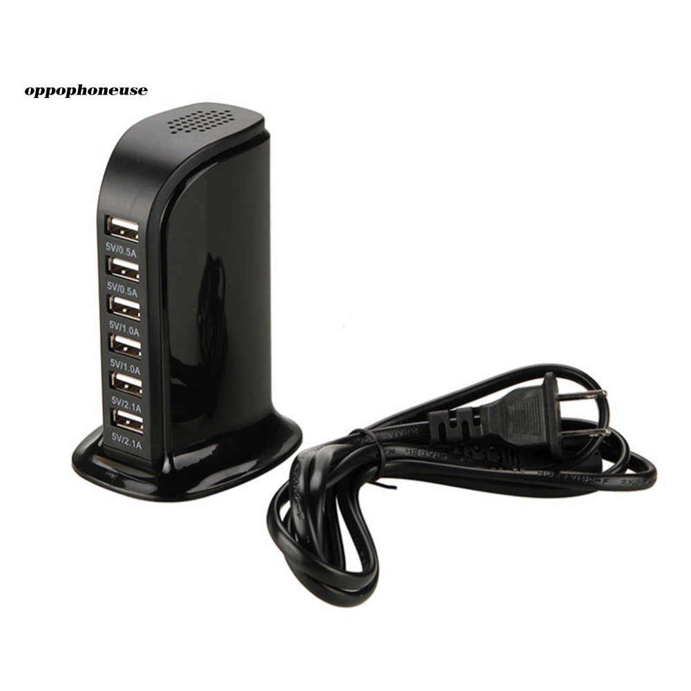 【OPHE】6 USB Port Hub Charger Phone Desktop Rapid Charging Station Extension Socket