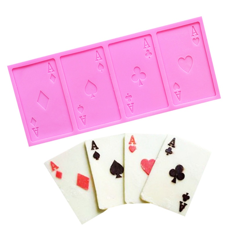 Khuôn Silicone Tạo Hình Thẻ Bài Trang Trí Bánh DIY