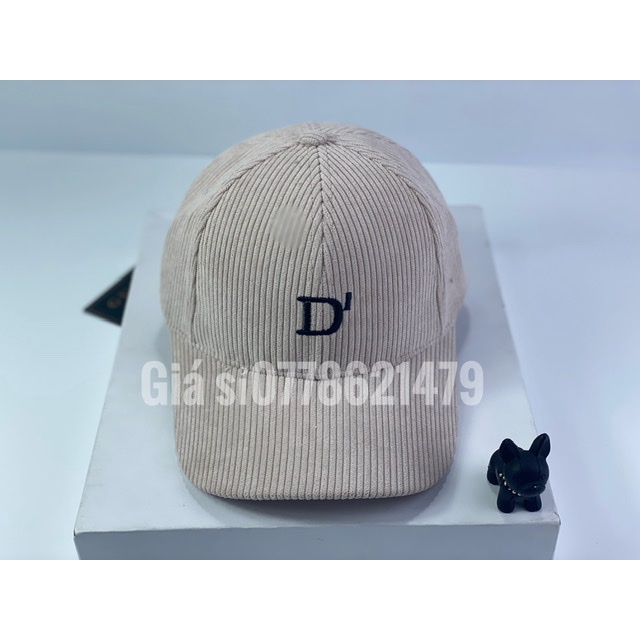 Mũ lưỡi trai hàn quốc - nón nhung gân ❤️ Thêu đậm chất unisex thời trang