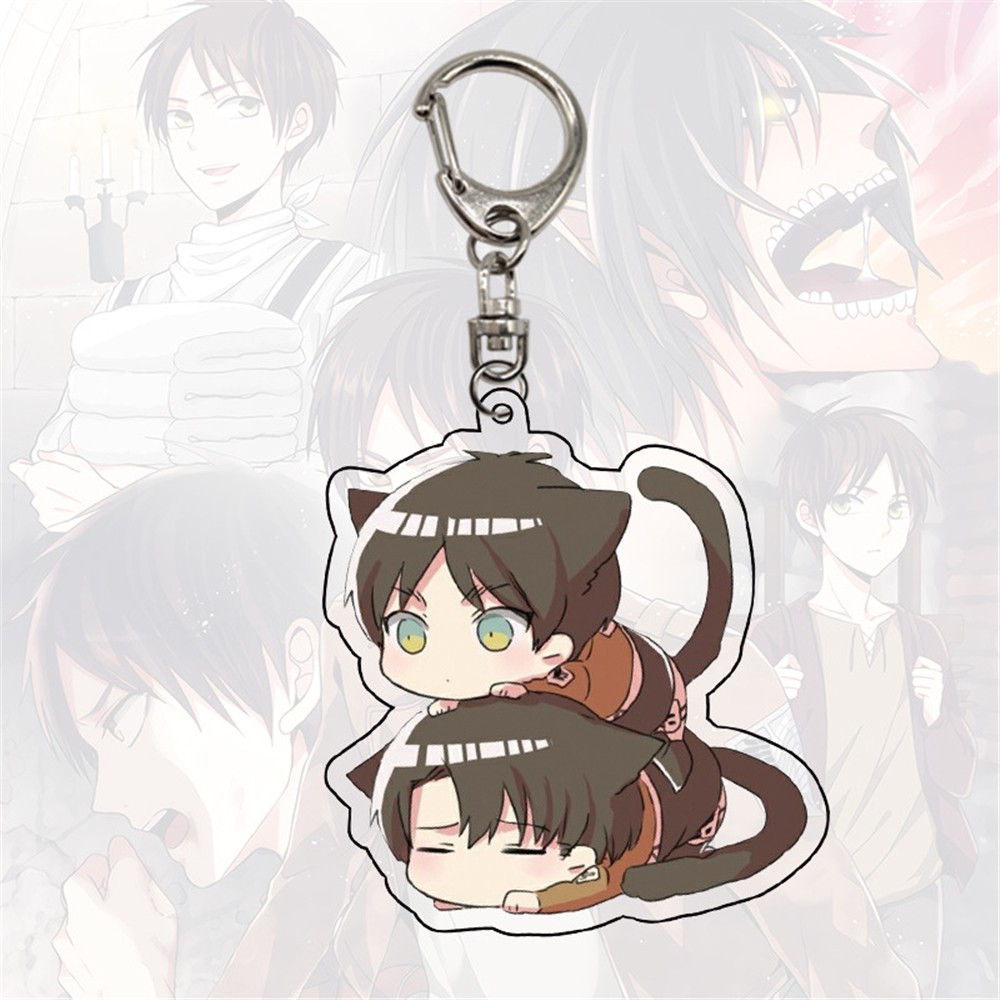 EPOCH Creative Attack on Titan Keychain Car Key Rings Double Sided Anime Attack on Titan Car Key Holder Bag Pendant Gift For Men Women Kid Key Rings Special Car Interior Accessories Acrylic