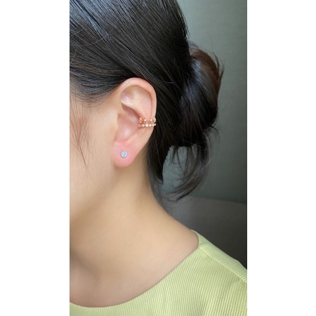 Hoa tai tròn, bông tai Hàn quốc đơn giản