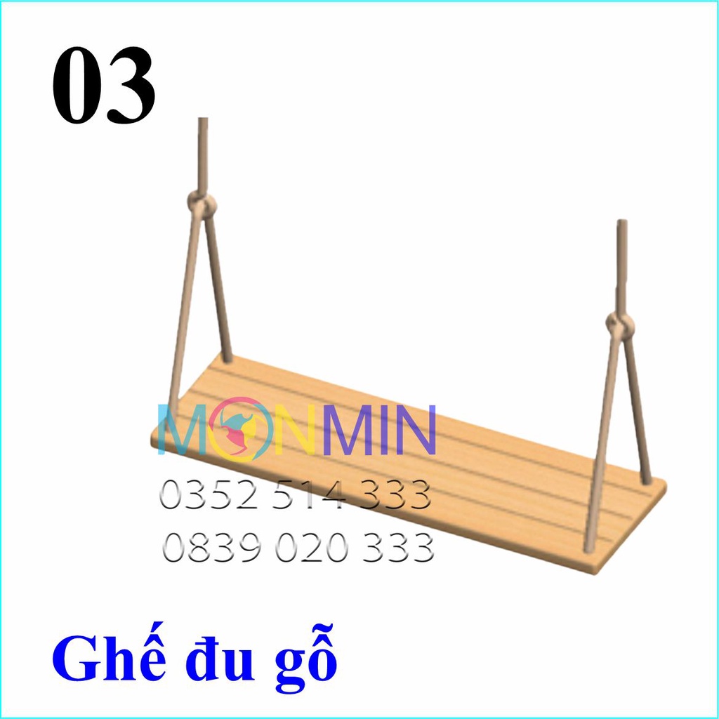 Phụ kiện ghế đu gỗ có dây - Xà đu đa năng Satech - Chưa bao gồm khung vận động cho bé