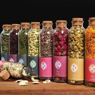 Chai thủy tinh tròn nút gỗ 350ml lọ cắm hoa tươi decor hoa khô trang trí đám cưới để bàn làm việc