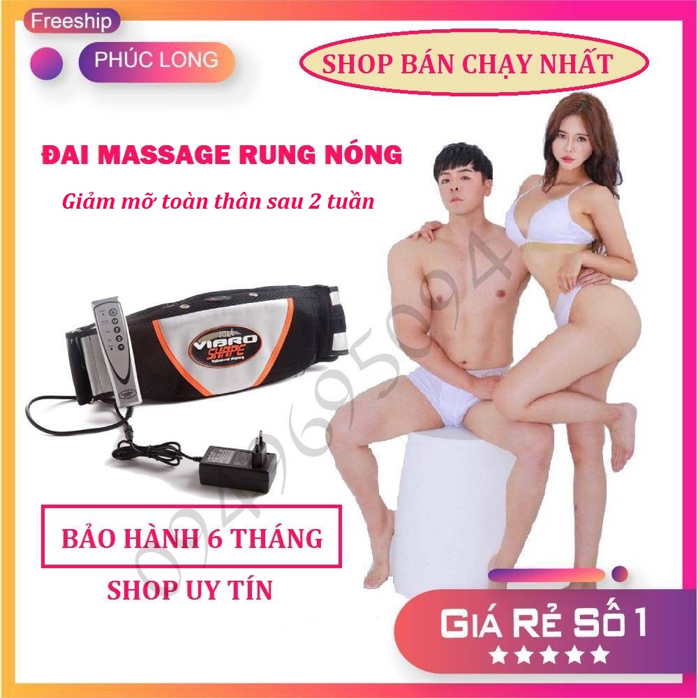 [Mã COSDAY - 50k đơn 250k] [Chính Hãng] Đai Massage Rung Nóng Giảm Mỡ Bụng Và Toàn Thân Hiệu Quả - Bảo Hành 6 Tháng