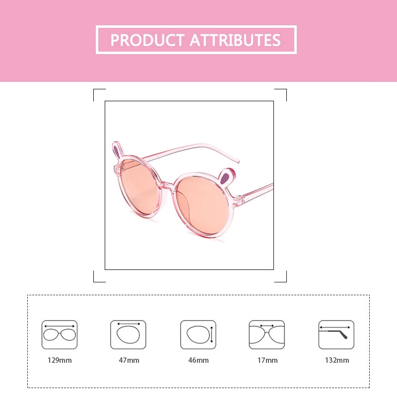 Sunglasses For Kids 2020 new Korean Version Of Cute Bear Ear Round Glasses PC Frame Kids Glasses