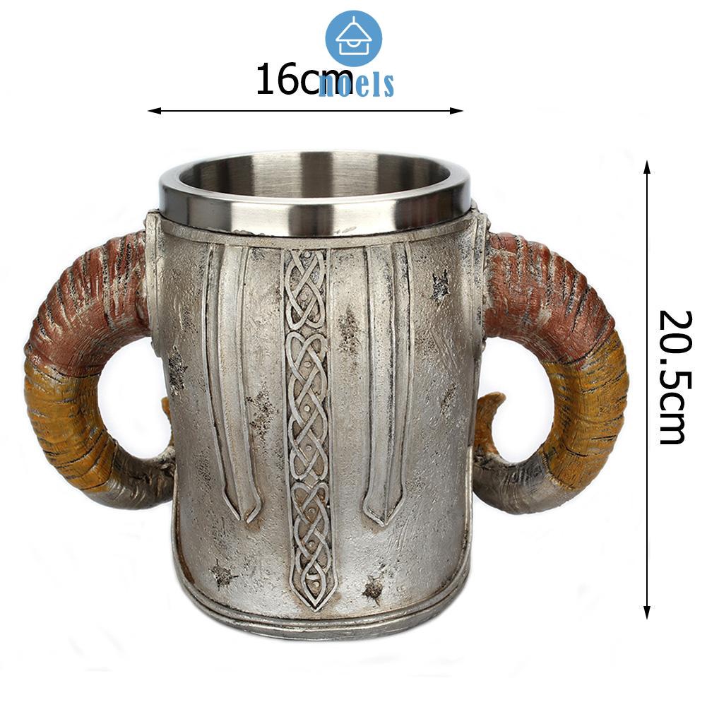 【Promo Ready】Stainless Steel 3D Drinking Cup Resin Skull Mug Beer Tea Cups Bar Drinkware♥noel✧