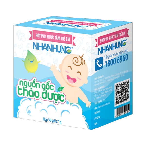 (CHÍNH HÃNG) BỘT TẮM TRẺ EM NHÂN HƯNG