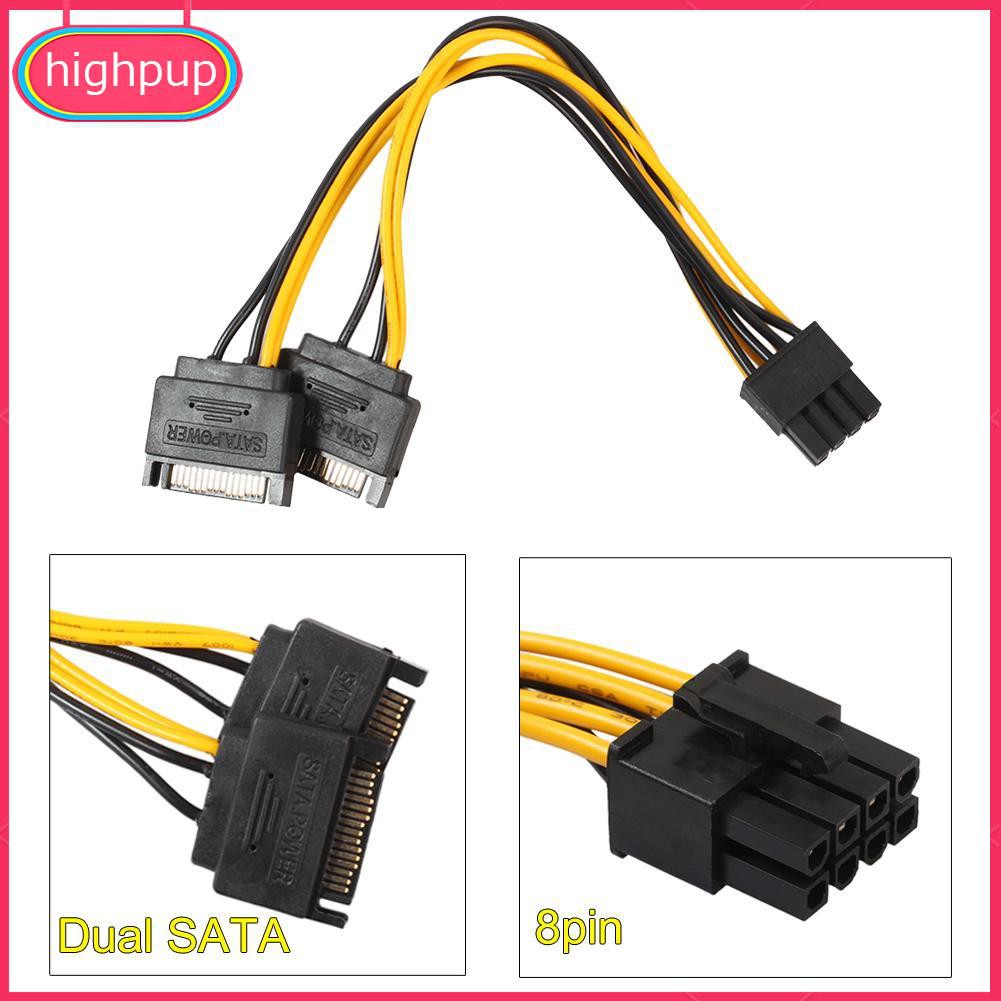 Cáp Chuyển Đổi Dual 15pin Sata Sang Pcie 8pin (6 + 2)