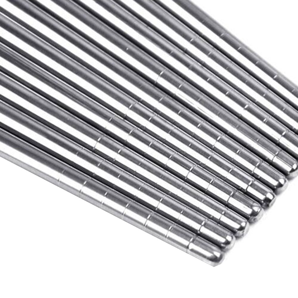 [CHOO] Stainless Steel Chopsticks Anti-skip Thread Food Stick Non-slip Home Kitchen Dinner Reusable Chopstick
