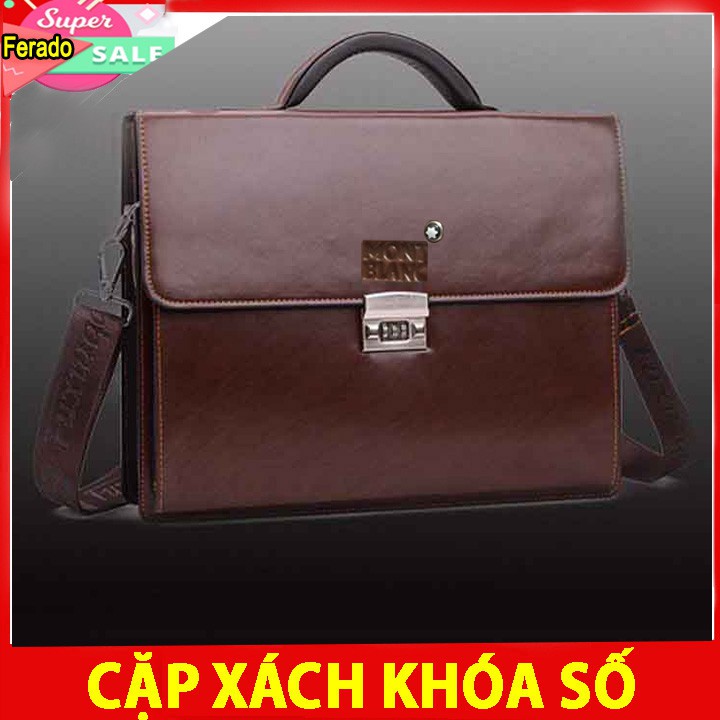 Cặp Khoá Số Công Sở Cao Cấp,  Túi Xách Da Nam Khoá Số