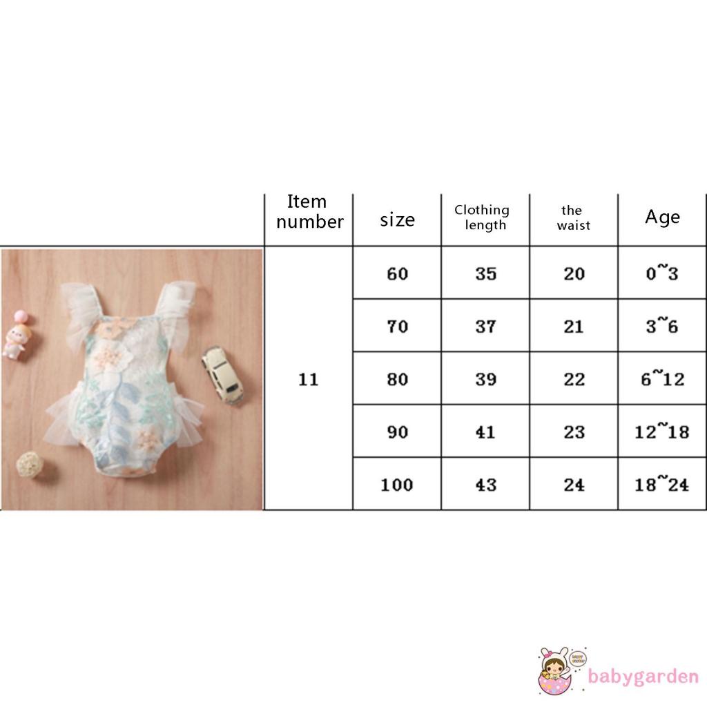 Bộ Áo Liền Quần Không Tay Hở Lưng Thêu Hoa Dành Cho Bé Gái 0-24 Tháng Tuổi