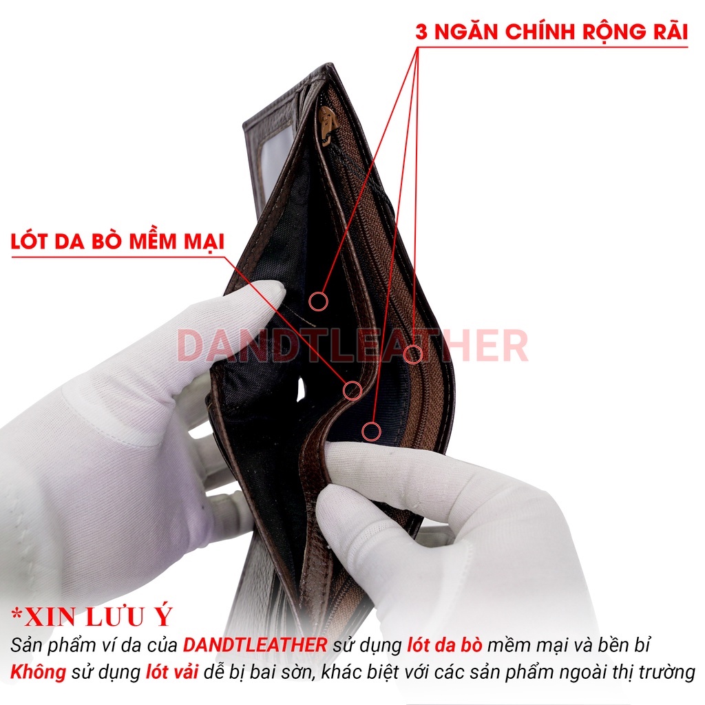 *BH 18 Tháng* Bóp Ví nam da bò cao cấp Dandt Leather VDN01