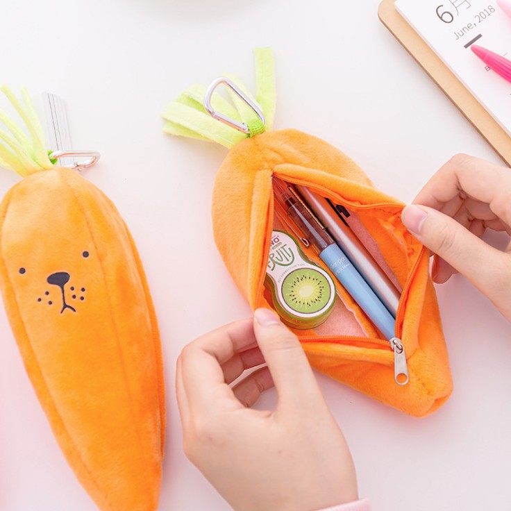 Ví Đựng Bút Cà Rốt Ngộ Nghĩnh Dành Cho Học Sinh