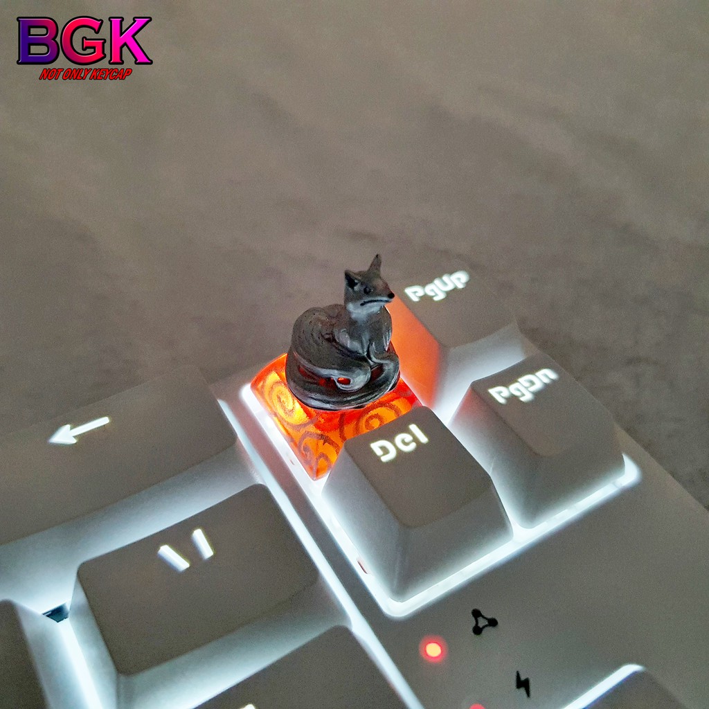 Keycap Lẻ Artisan Blink Fox Hearthstone Cực đẹp ( Đế Xuyên LED, Keycap bàn phím cơ,keycap resin độc lạ )