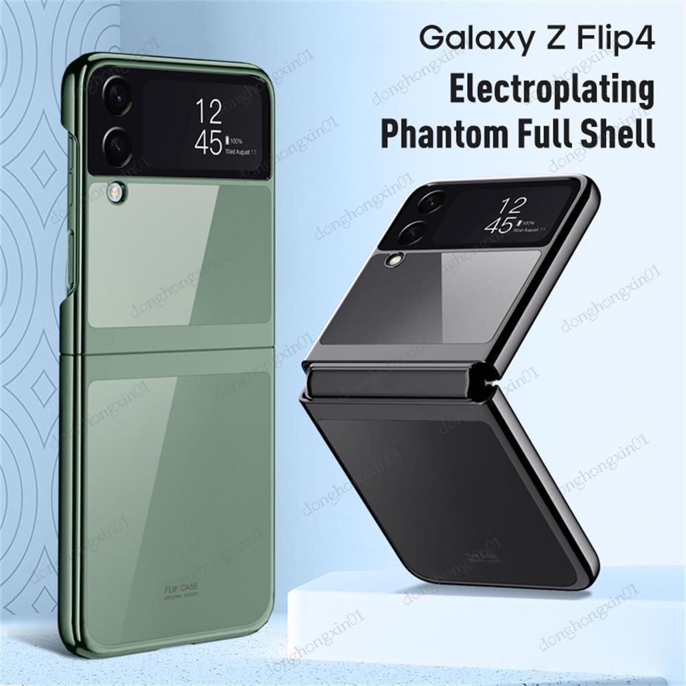 Ốp Điện Thoại Cứng Trong Suốt Mạ Điện Nhiều Màu Chống Sốc Cho Samsung Galaxy Z Flip 4 Flip4 5G