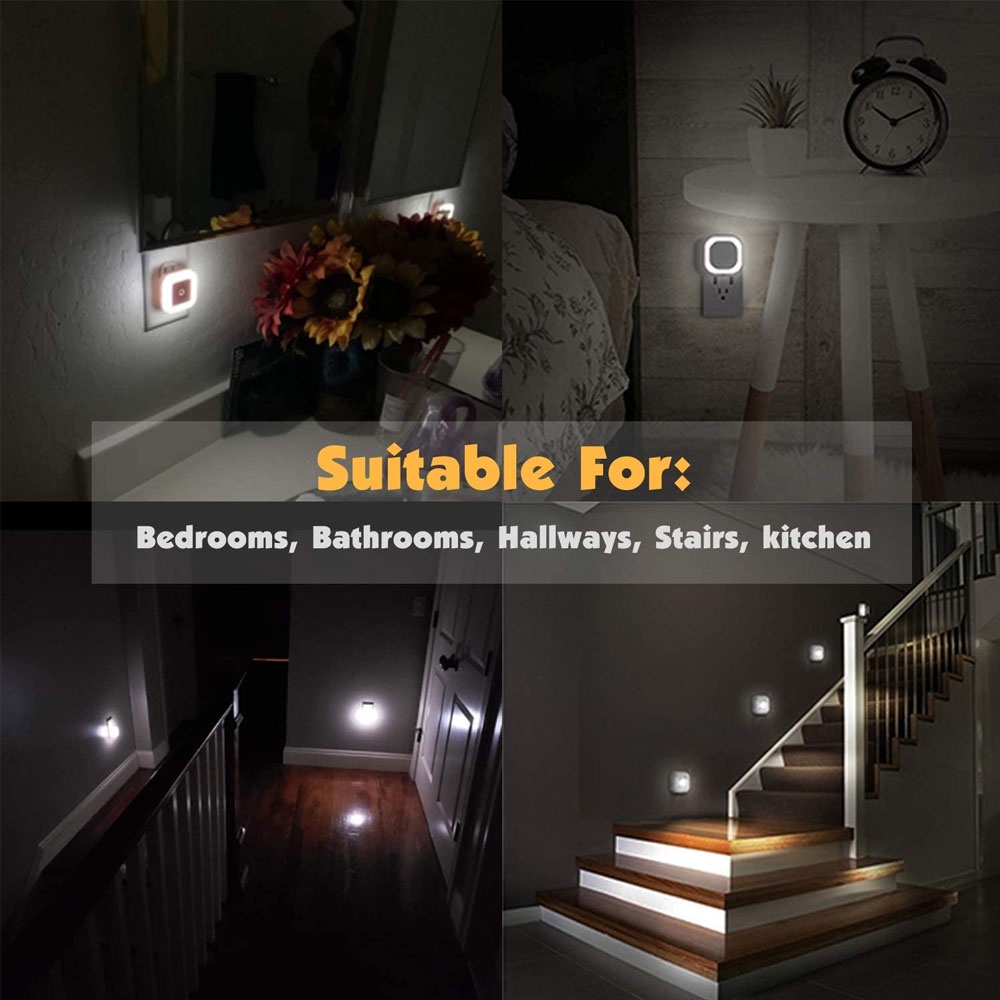 Đèn LED Cảm Biến Mini Dễ Thương Cho Phòng Ngủ Hành Lang Cầu Thang EU/US 110V 220V