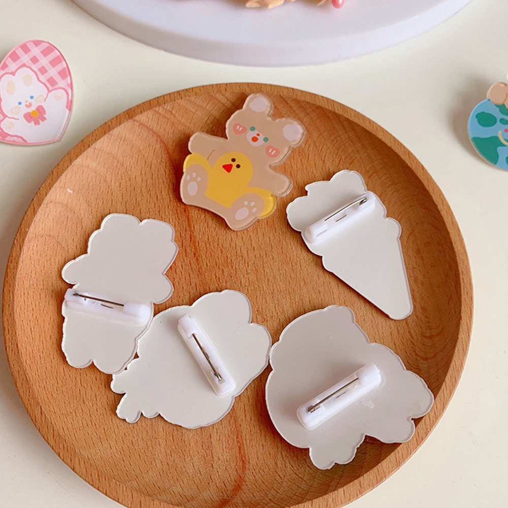 Hoạt Hình Ghim Cài Áo Hình Gấu / Thỏ Dễ Thương Cho Nữ