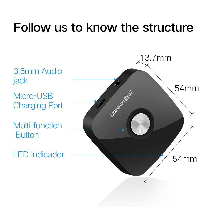 Thiết Bị Nhận Bluetooth 4.1 Musis Recceiver UGREEN 30445 - Bộ Thu Bluetooth Sound