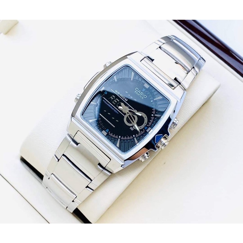 ĐỒNG HỒ NAM CHÍNH HÃNG Casio EFA-120D-1A màn hình kỹ thuật số Analog kiêm nhiệt kế