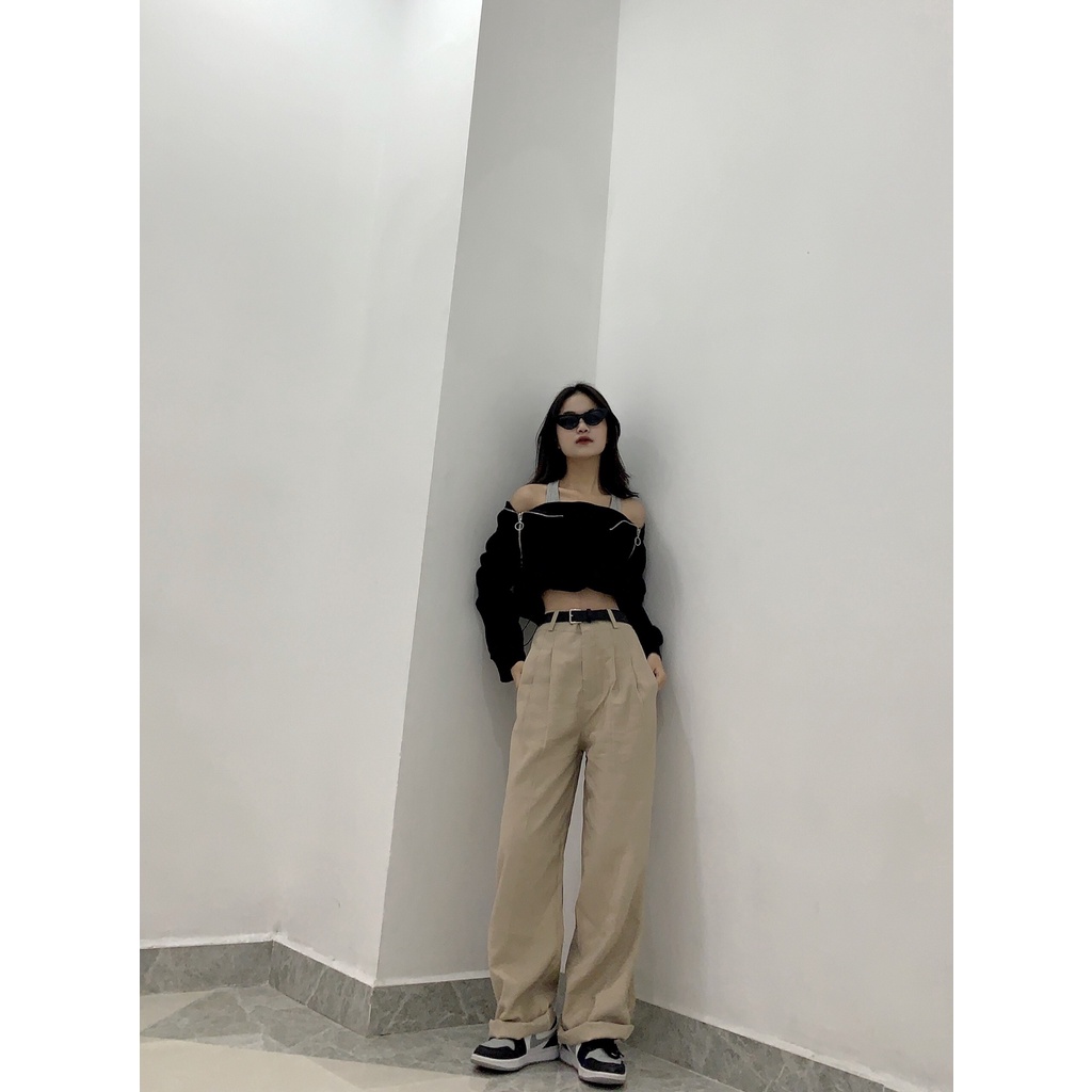 [Mã SKAMFSW175 giảm 10K đơn 50K] QUẦN ỐNG RỘNG KAKI ULZZANG XẾP LY