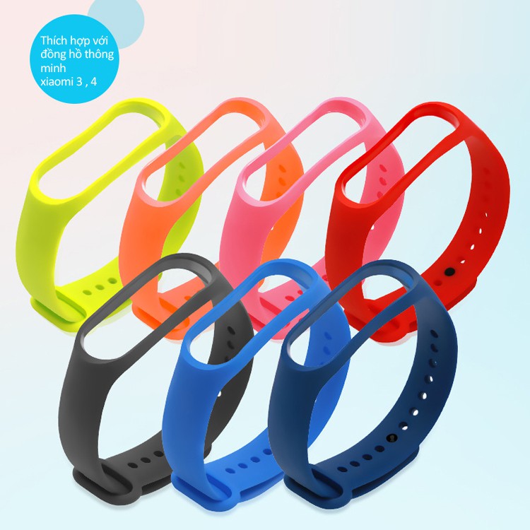 Vòng Dây Đeo Thay Thế Cho Xiaomi Miband 3 Miband 4 Nhiều Màu Sắc Lựa Chọn 15 Màu M3M4 Strap dây đeo Miband