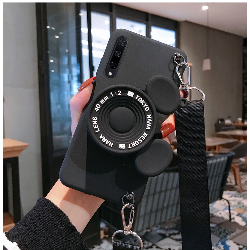 Phim hoạt hình Minnie Camera Coin Purse Ví điện thoại Samsung A10S A32 4G A70 A50 M20 A10 / M10 M30 A20 Dễ thương với nắp dây