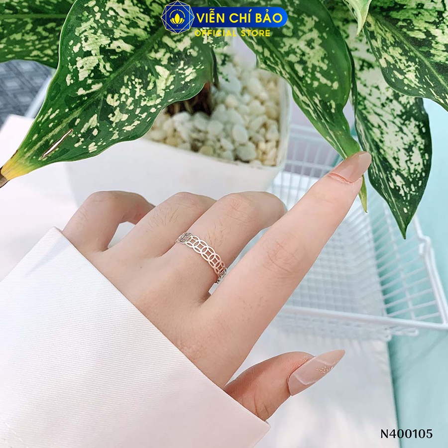 Nhẫn bạc nữ kim tiền may mắn chất liệu bạc 925 thời trang phụ kiện trang sức nữ thương hiệu Viễn Chí Bảo N400105