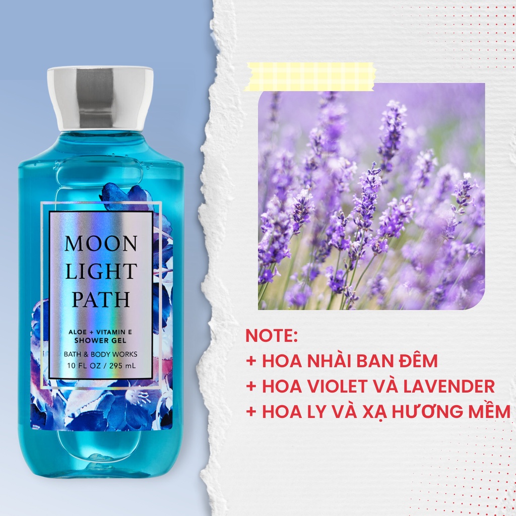 Sữa Tắm Bath Body Work Moon Light Path Shower Gel Cho Làn Da Mịn Màng Chai 295ml