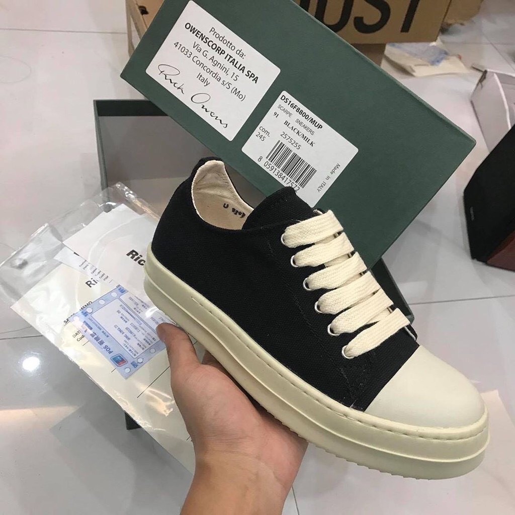 Giày rick owen cổ thấp 🌟 R🔥E🔥P 1:1 VN đế thơm Full box + Bill