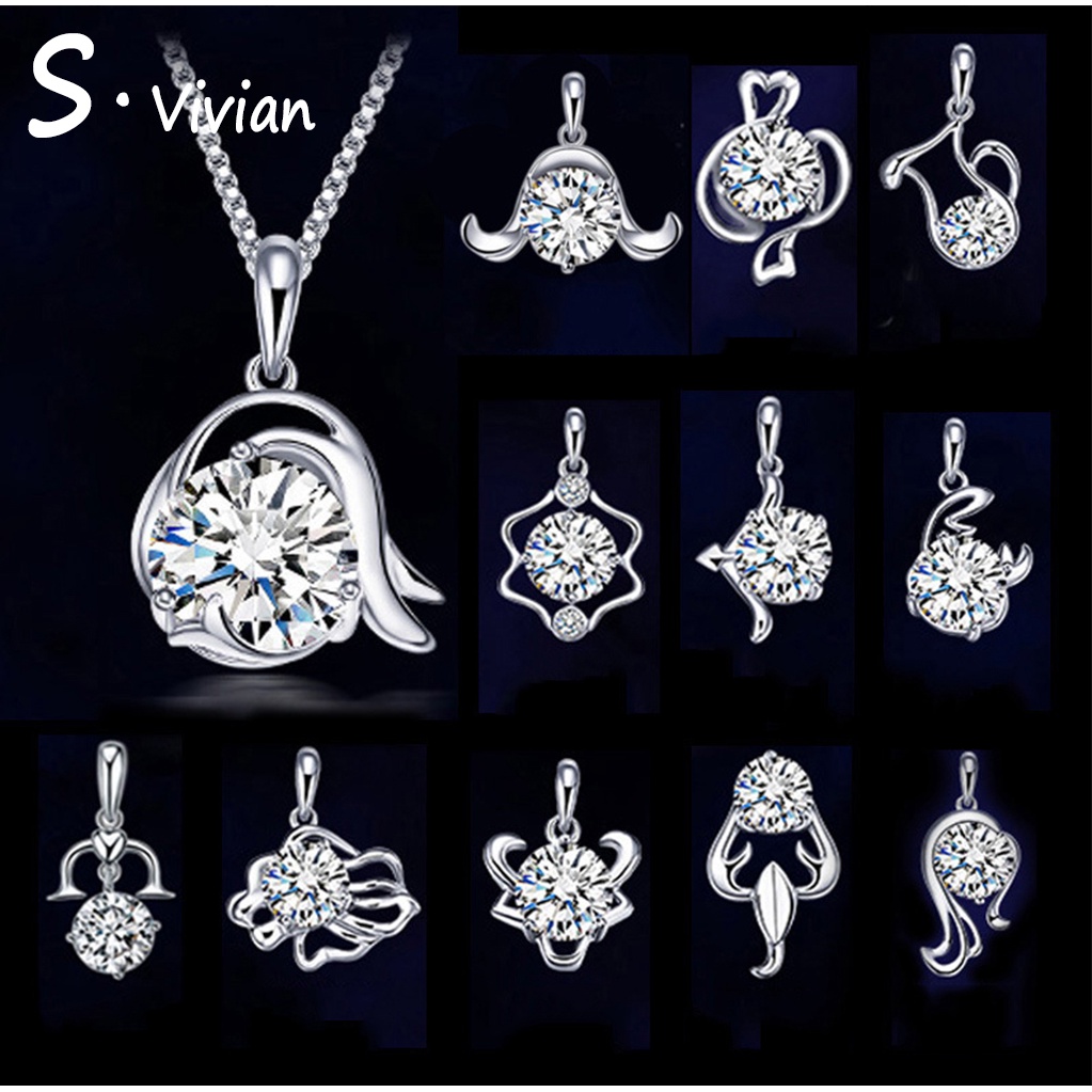 Dây chuyền bằng bạc 925 mặt dây hình cung hoàng đạo thời trang