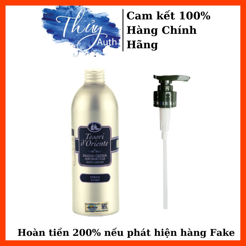 [ Hàng Chính Hãng ] Sữa Tắm Xích Nước Hoa Ý  Hoa Mộc Dược Chai Màu Trắng Tesori D'Oriente Mirra Myrrh 500ml