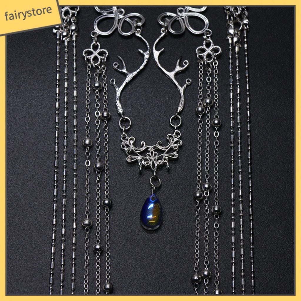 Chuỗi trang sức đeo trán tua rua dài đính đá thanh lịch