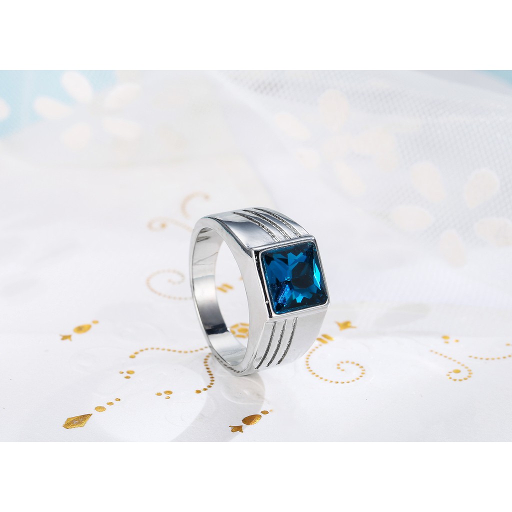 925 silver sapphire men's ring