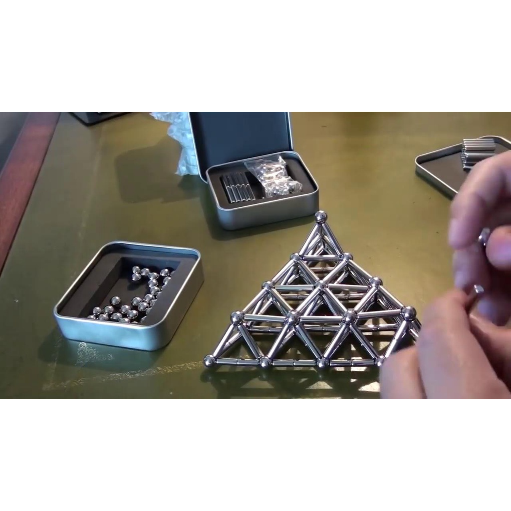 Bộ Đồ Chơi Xếp Hình Nam Châm Buckyball 36 Thanh 27 Bi, Sáng Tạo Thông Minh,