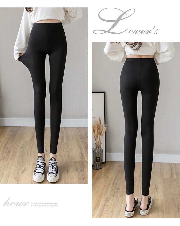 Quần legging dài màu trơn lưng cao cho nữ | BigBuy360 - bigbuy360.vn