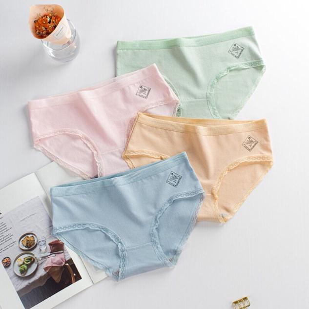 [Thanh Lý] Quần Lót Cotton Cao Cấp Cạp sọc Xuất Nhật có size KIMCHIBIKINI chip dễ thương kháng khuẩn QL070