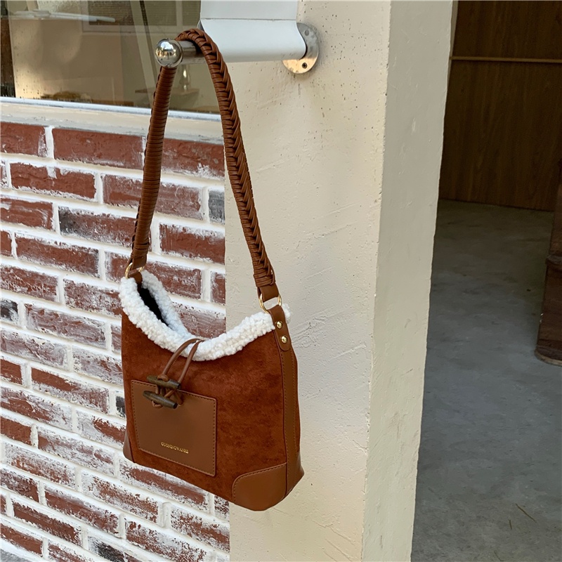 Túi tote Phối Lông Sang Trọng Phong Cách retro