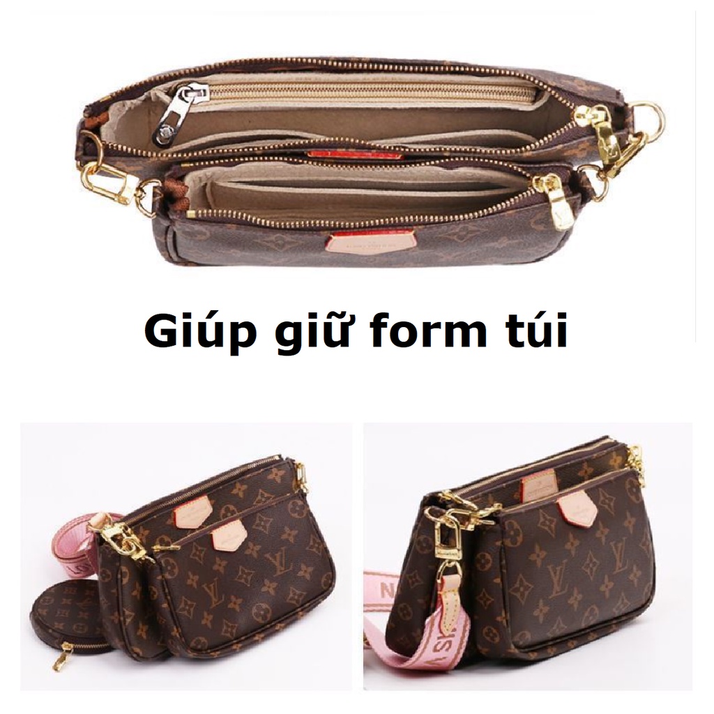 Lót/ruột túi LV Multi Pochette giúp giữ form túi