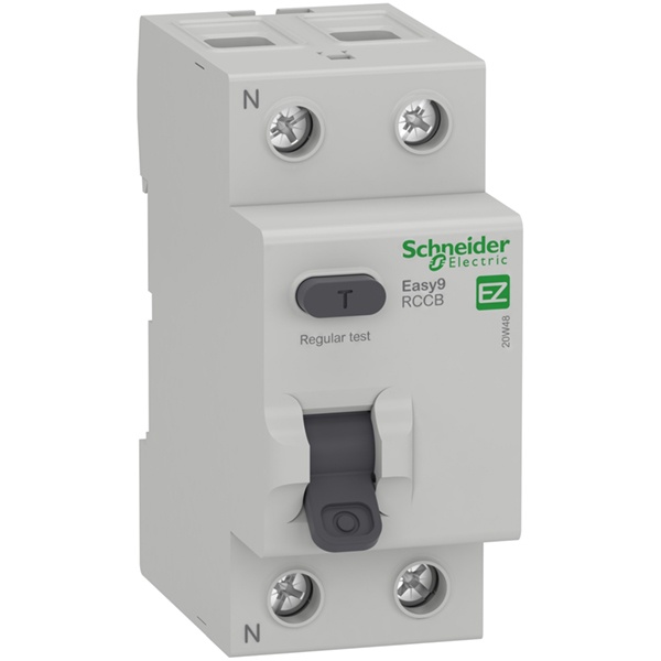 Cầu dao tự động chống rò Schneider EZ9R36225 Easy9 RCCB, 2P, 25A, 30mA, 240VAC